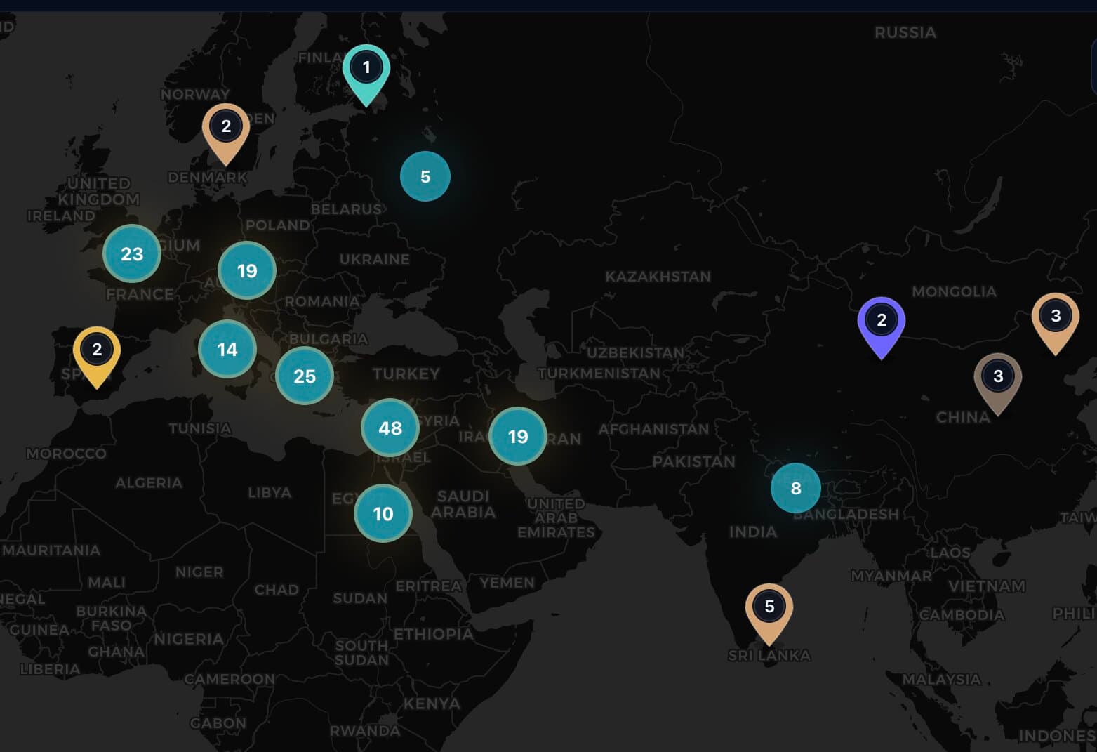 Landstories Atlas — real heritage sites and stories pinned across the world map